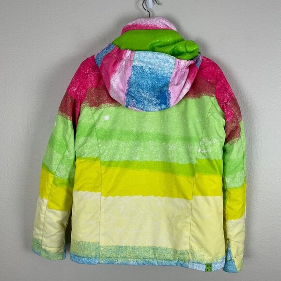 Roxy Girls Size 14 Ski Jacket With Hood Colorful Snow Coat - Picture 7 of 15